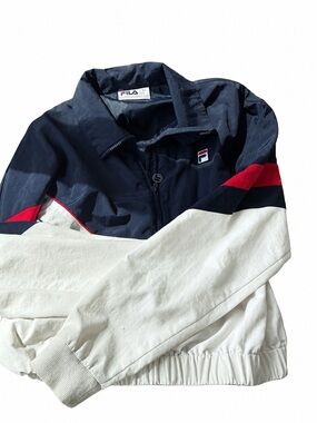 Fila Navy White & Red Colorblock Windbreaker Jacket
